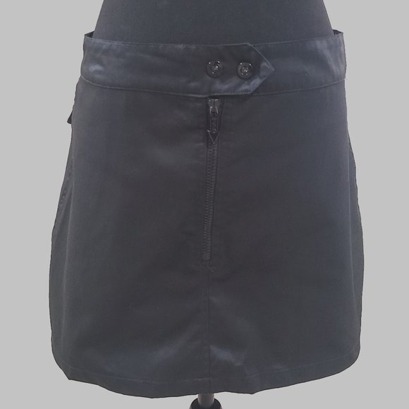 ULTRA RARE Vintage Designer JPG Jean-Paul Gaultier Black Logo Mini Skirt - Picture 1 of 11